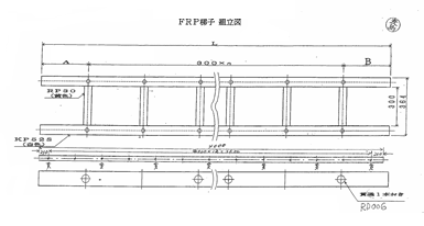 図1.FRP電気絶縁梯子組立図